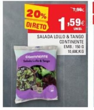 Salada Lollo & Tango Continente 150g