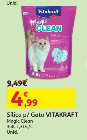 Auchan Sílica p/gato vitakraft magic clean 3.8lt promoção