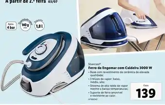 Lidl Ferro de engomar silvercrest promoção