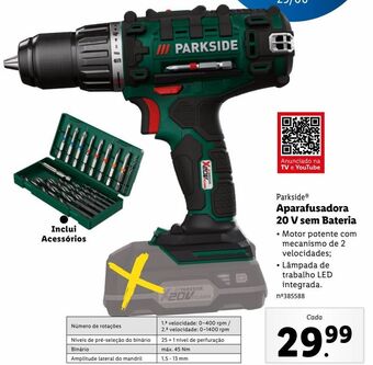 Lidl Parafusadeira parkside promoção