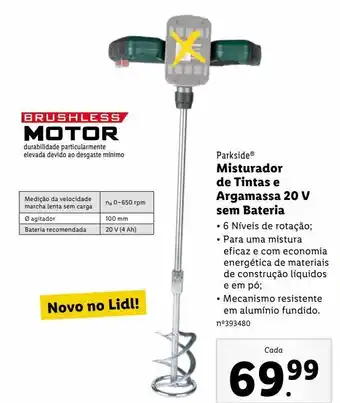 Lidl Misturador de tintas parkside promoção