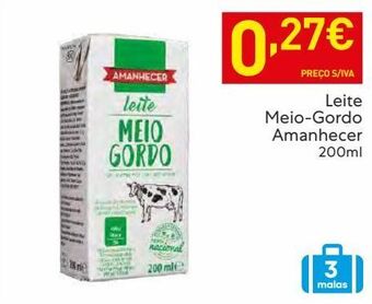 Recheio Leite amanhecer promoção