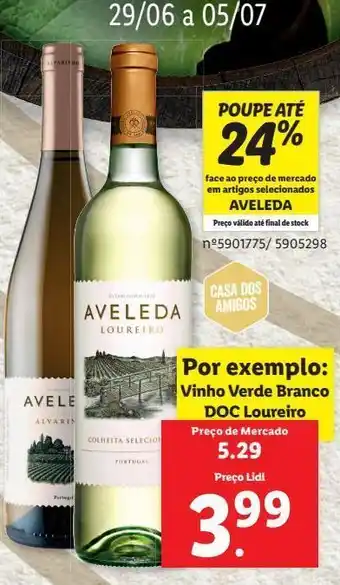 Lidl Vinho verde aveleda promoção