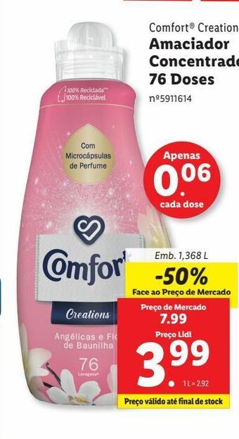 Lidl Amaciador comfort promoção