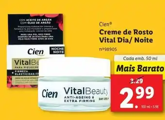 Lidl Creme facial cien promoção