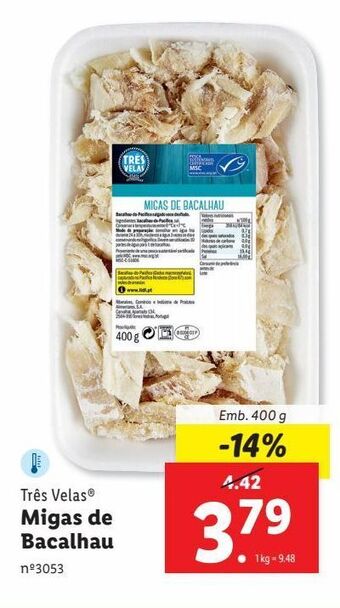 Lidl Bacalhau très velas promoção