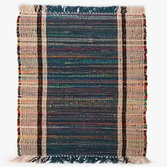 Tapete algodão franjas azul 200x300cm robe