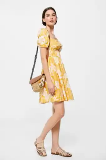 Springfield Vestido curto estampado linho algodão promoção