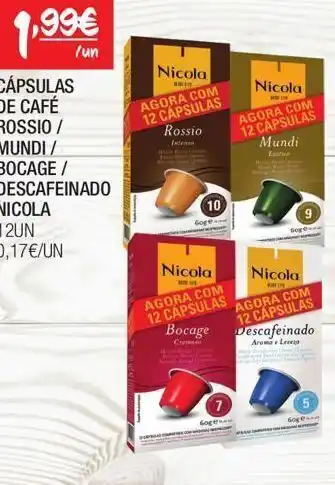Spar Cápsulas de café nicola promoção