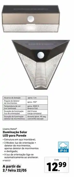 Lidl Luz solar promoção