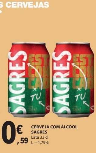 E.Leclerc Lata de cerveja sagres promoção
