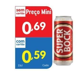 Minipreço Lata de cerveja super bock promoção