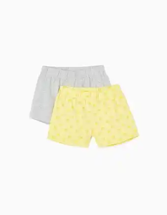 Zippy Pack 2 calções de algodão para menina, cinza/amarelo promoção