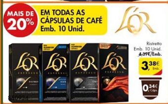 Pingo Doce Cápsulas de café l'or promoção