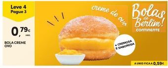 Continente Bom dia Pão doce com creme promoção