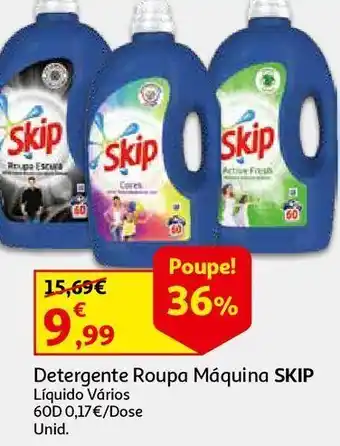 Auchan Det.ergente roupa máquina liquído skip promoção