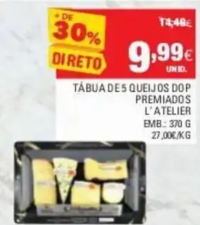 Continente Tábua de 5 Qeijos DOP Premiados 370g promoção