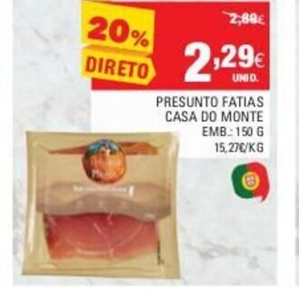 Continente Presunto Fatias Casa do Monte 150g promoção