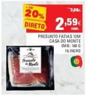 Continente Presunto Fatias 12M Casa do Monte 160g promoção