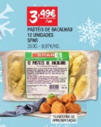 PASTÉIS DE BACALHAU 12 UNIDADES SPAR 350G
