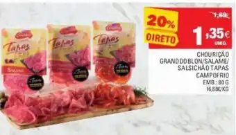 Continente Chourição Grand do Blon/ Salame/ Salsichao Tapas Campofrio 80g promoção