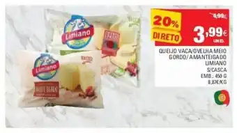 Continente Queijo Vaca/ Ovelha Meio Gordo/ Amanteigado Limiano S/Casa 450g promoção