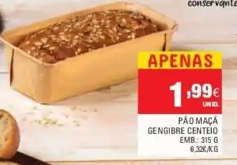 Continente Pão Maçã Gengibre Centeio 315g promoção