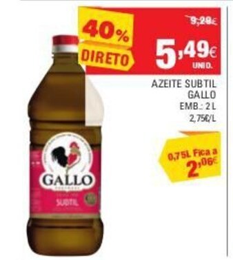 Continente Azeite Subtil Gallo 2L promoção