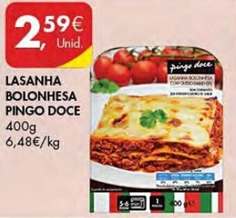 Pingo Doce LASANHA BOLONHESA PINGO DOCE 400g promoção