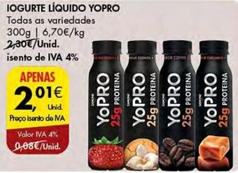 Pingo Doce IOGURTE LÍQUIDO YOPRO Todas as variedades 300g promoção
