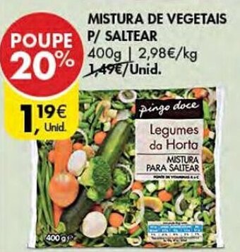 Pingo Doce MISTURA DE VEGETAIS P/ SALTEAR 400G promoção