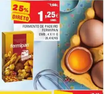 Continente Fermento de Padeiro Fermipan 4x11g promoção