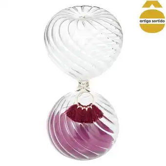 Hôma Ampulheta de vidro trabalhada e decorada com pompom promoção