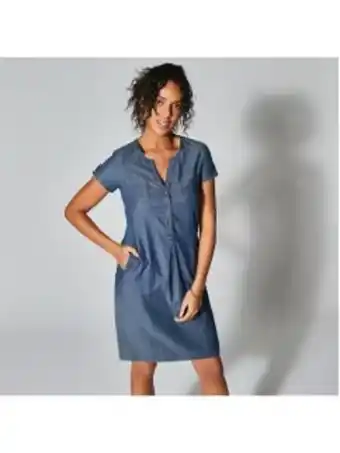Venca Vestido de ganga ligeiro de manga curta promoção