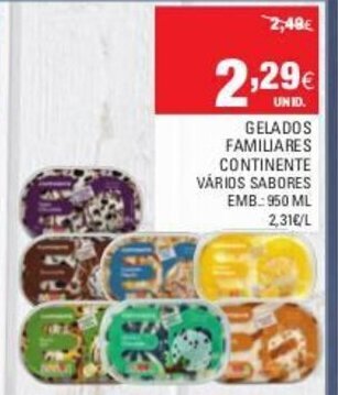 Continente Gelados Familiares Continente 950ml promoção