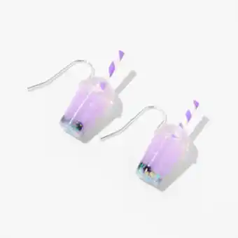 Claire's Purple 1 bubble tea drop earrings promoção