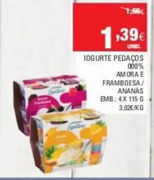 Continente Iogurte Pedaços 4x115g promoção