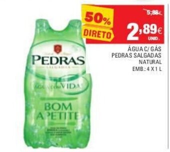 Continente Água S/Gás Pedras Salgadas Natural 4x1L promoção
