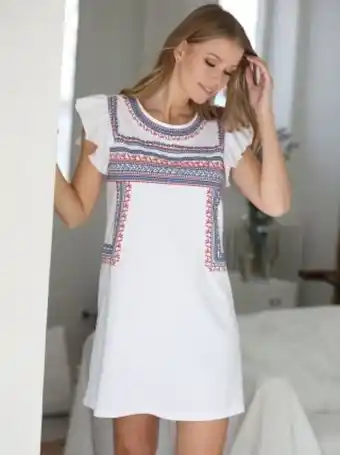 Venca Camisa de noite manga curta com folho promoção