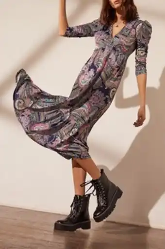 Vestido comprido maillaazul-marinho