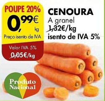 Pingo Doce CENOURA A granel kg promoção
