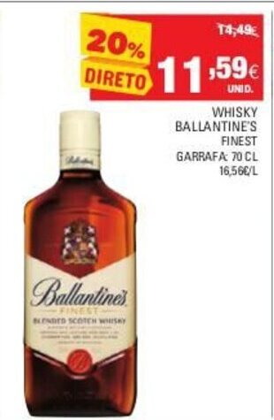 Continente Whisky Ballantine's 70cl promoção