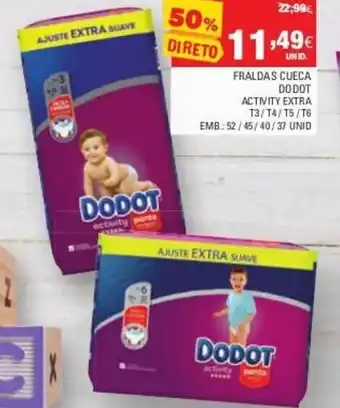 Continente Fraldas Cueca Dodot Activity Extra promoção