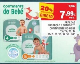 Continente Fraldas Proteção e Conforto Continente do Bebé promoção