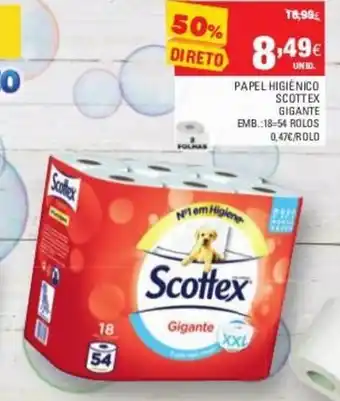 Continente Papel Higiénico Scottex Gigante promoção