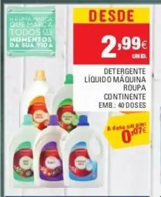 Continente Detergente Líquido P/Máquina Roupa Continente promoção