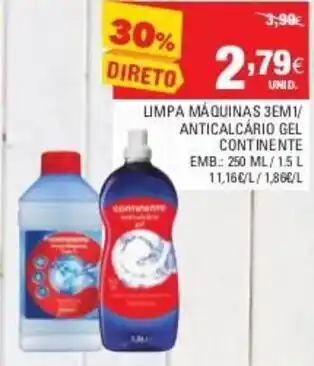 Limpa Máquinas 3em1/ Anticalcário Gel Continente