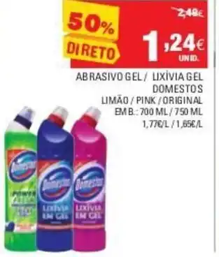 Continente Abrasivo Gel/ Lixívia Gel Domestos promoção