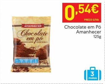 Chocolate em pó amanhecer