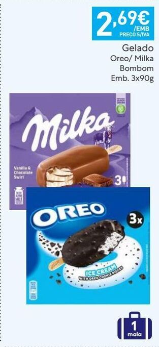 Recheio Gelados milka promoção